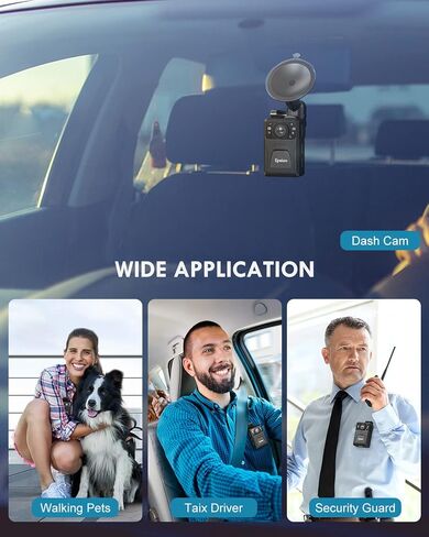 كاميرا الجسم Epoium EM3 سعة 128 جيجابايت مع صوت، دقة فيديو 1440 بكسل، زاوية واسعة 130 درجة، قطعتان بطارية قابلة للاستبدال، تدعم التسجيل لمدة 8 ساعات، كاميرات جسم يمكن ارتداؤها لركوب الخيل والمشي لمسافات طويلة والمشي مع الحيوانات الأليفة in Kuwait