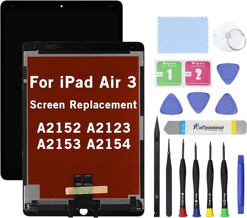 HOYRTDE شاشة بديلة مقاس 10.5 بوصة لجهاز iPad Air 3 (الجيل الثالث) 2019 A2152 A2123 A2153 A2154 شاشة LCD زجاجية تعمل باللمس مع أدوات - أسود in Saudi Arabia