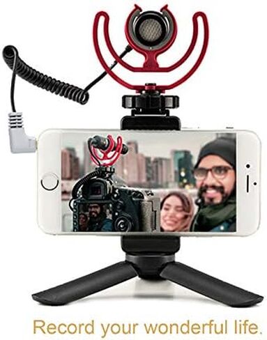 3.5mm TRS to TRRS Microphone Cable, Ancable 1/8 Male to Male Coiled Right Angle Mic Cord Compatible iPhone, Smartphone, Tablets with Rode SC7, VideoMic, VideoMicro Go, BOYA and More External Mic in Kuwait