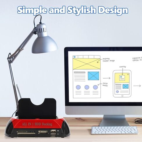 2.5"/3.5" HDD All in 1 HDD Hard Drive Docking Station, 2.5" / 3.5" SATA IDE HDD Docking Station, Support All 2.5 / 3.5" SATA & IDE Hard Disk, Compatible with USB 1.1, USB 2.0 SATA l in Saudi Arabia