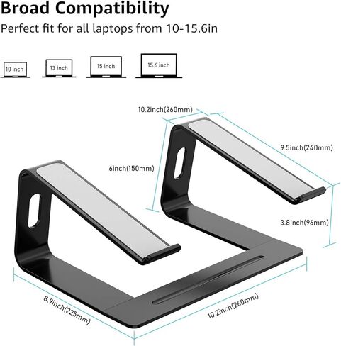 حامل كمبيوتر محمول للمكتب، حامل كمبيوتر محمول قابل للفصل حامل كمبيوتر محمول من الألومنيوم المريح حامل كمبيوتر محمول متوافق مع أجهزة MacBook Air Pro وDell XPS وLenovo More 10-18" أجهزة كمبيوتر محمول in Kuwait