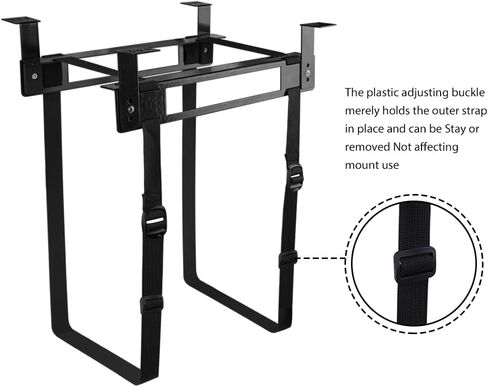 حامل برج الكمبيوتر الشخصي تحت المكتب من Chanvoo، حزام قابل للتعديل لهيكل وحدة المعالجة المركزية للكمبيوتر مع إسفنجة مضادة للخدش (أسود) in Kuwait