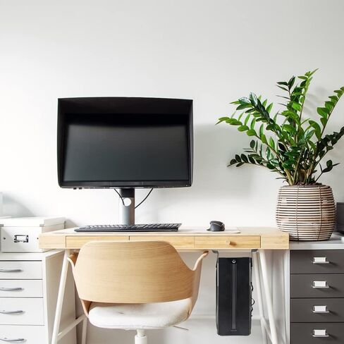 حامل برج الكمبيوتر الشخصي تحت المكتب من Chanvoo، حزام قابل للتعديل لهيكل وحدة المعالجة المركزية للكمبيوتر مع إسفنجة مضادة للخدش (أسود) in Kuwait