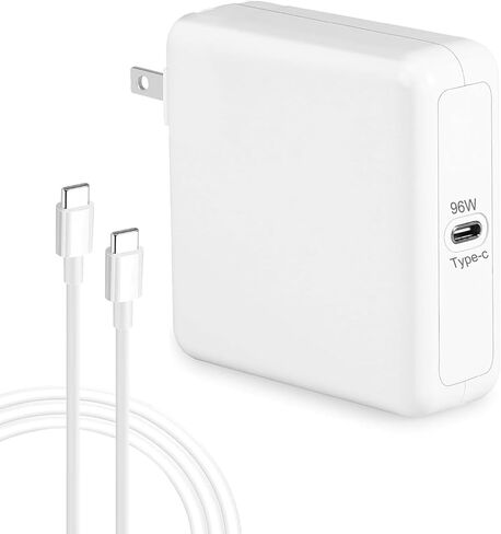 شاحن Mac Book Pro لشاحن Mac Book Air شاحن USB C للكمبيوتر المحمول، شاحن كمبيوتر محمول بقدرة 96 وات لشاحن ipad Pro، يتضمن كابل من النوع C in Kuwait