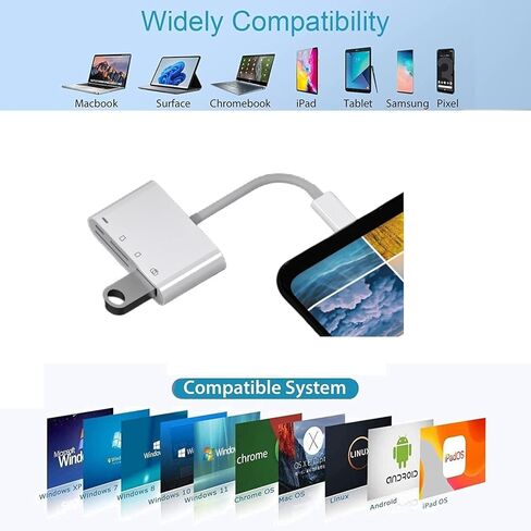يوغول قارئ بطاقات SD USB C، محول بطاقة ذاكرة 4 في 1 USB-C الى الكاميرا مع منفذ شحن، محول USB 3.0 انثى او تي جي لايباد برو وماك بوك برو/ اير جالكسي والمزيد من اجهزة USB C، التوصيل والتشغيل in Kuwait