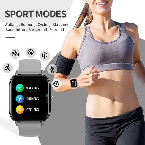 Fitness Tracker Heart Rate Blood Pressure Watch Blood Oxygen Monitor Pedometer Step Counter Activity Tracker Big Fitness Tracker for Women Men Smart Watch for Android Phones Compatible iPhone in Kuwait