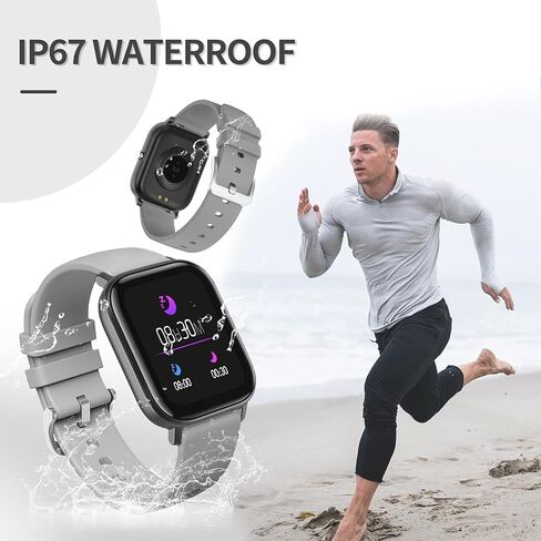 Fitness Tracker Heart Rate Blood Pressure Watch Blood Oxygen Monitor Pedometer Step Counter Activity Tracker Big Fitness Tracker for Women Men Smart Watch for Android Phones Compatible iPhone in Kuwait