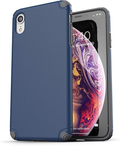 حافظة بمشبك حزام لهاتف iPhone XR، غطاء واقٍ رفيع للغاية مع حامل حزام لهاتف Apple iPhone XR (أزرق) in Kuwait