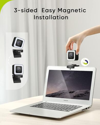 كاميرا ويب عالية الدقة بدقة 2 كيه 4 ميجابيكسل، كاميرا فيديو للحاسوب المحمول يو إس بي بي مع مصراع خصوصي، 2 ميكروفونات، التركيز التلقائي، 90 درجة، كاميرا بث احترافية للتسجيل، المؤتمرات، اللعب، بث مباشر in Kuwait