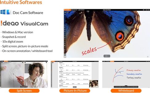 كاميرا Ideao DC400 4K USB المحمولة / كاميرا ويب 13 ميجابكسل، 4K/30 إطارًا في الثانية 1080/60 إطارًا في الثانية، تركيز تلقائي، ميكروفون مدمج وLED، يدعم Win/Mac/Chromebook، للتعلم والتدريس عن بعد in Kuwait