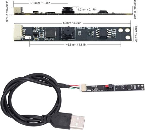 لوحة كاميرا ويب USB2.0 صغيرة، وحدة كاميرا 300000 بكسل ثابتة بزاوية مجال 60 درجة، معدل إطار صغير 30 إطارًا عالي الدقة لنظام التشغيل Windows للتعرف على الوجه in Kuwait