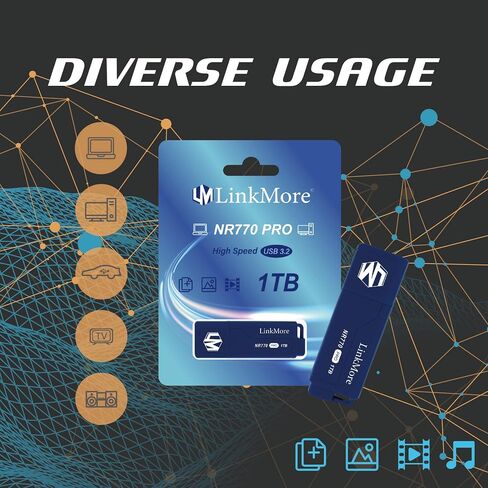 LinkMore 512GB Portable SSD Magnetic Phone SSD, Dual USB-C 950MB/s P100 | External SSD with up to 950MB/s read, 900MB/s write, and 280MB/s sustained write for compatible 4K ProRes recording in Kuwait