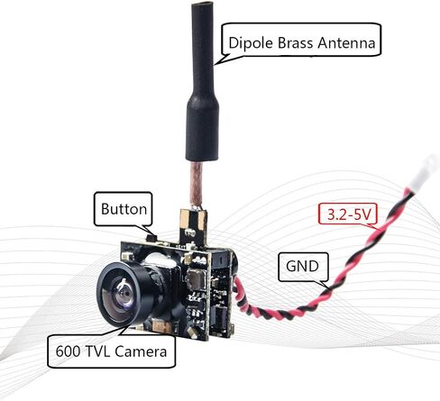 WT02 600TVL Ultra Micro AIO Camera and 200mW 5.8GHz Video Transmitter with Clover Antenna for FPV Indoor Racing in Kuwait