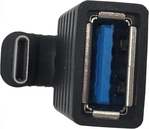 ترافيين محول USB C 180 درجة، محول نوع C على شكل U، وصلة محول USB C ذكر 180 درجة الى USB 3.0 انثى متوافق مع اللابتوب والتابلت والجوال (عبوة من قطعتين) in Saudi Arabia