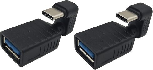 ترافيين محول USB C 180 درجة، محول نوع C على شكل U، وصلة محول USB C ذكر 180 درجة الى USB 3.0 انثى متوافق مع اللابتوب والتابلت والجوال (عبوة من قطعتين) in Saudi Arabia