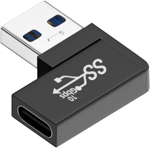 CY USB-C نوع C أنثى منخفضة المستوى 90 درجة بزاوية يسار إلى USB 3.0 محول بيانات ذكر لسطح المكتب المحمول in Saudi Arabia