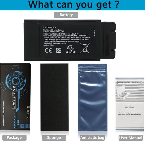 بطارية كمبيوتر محمول LAQUEENA FZ-VZSU1HU متوافقة مع Panasonic Toughbook 55 FZ-55 Mk1 FZ-VZSU1 10.8V 68Wh 6-Cell غير مناسبة لـ CF-54 in Saudi Arabia