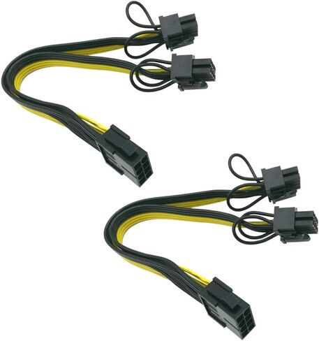 (4 عبوات) COMeap (وحدة المعالجة المركزية إلى وحدة معالجة الرسومات) CPU 8 Pin Female إلى Dual PCIe 2X 8 Pin (6+2) كابل مقسم ذكر لبطاقة الرسومات BTC Miner 9 بوصة (23 سم) in Kuwait
