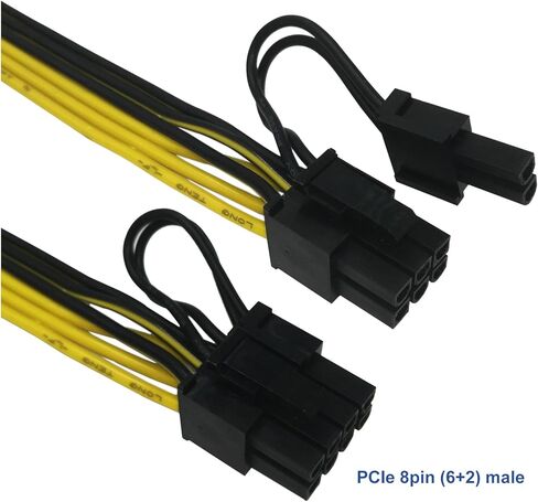 (4 عبوات) COMeap (وحدة المعالجة المركزية إلى وحدة معالجة الرسومات) CPU 8 Pin Female إلى Dual PCIe 2X 8 Pin (6+2) كابل مقسم ذكر لبطاقة الرسومات BTC Miner 9 بوصة (23 سم) in Kuwait