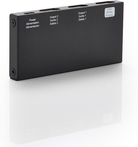 Amazon Basics HDMI Splitter 1 in 2 Out for Dual Monitors, 4K@60Hz, Mirror Only, Black in Saudi Arabia
