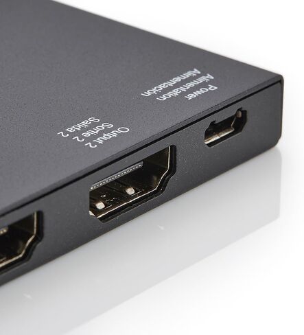 Amazon Basics HDMI Splitter 1 in 2 Out for Dual Monitors, 4K@60Hz, Mirror Only, Black in Saudi Arabia