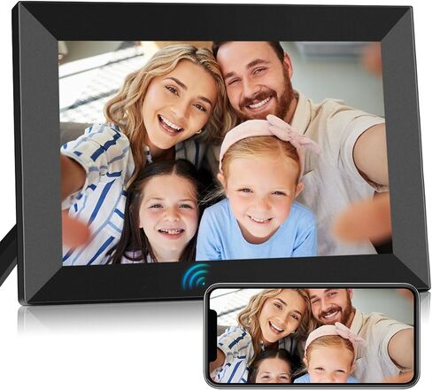 WiFi Digital Picture Frame 10.1 Inch Smart Digital Photo Frame with IPS Touch Screen HD Display, 16GB Storage Easy Setup to Share Photos or Videos Anywhere via Free Frameo in Saudi Arabia