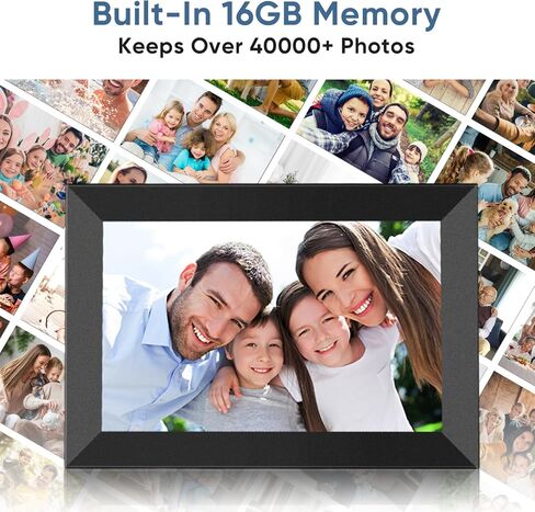 WiFi Digital Picture Frame 10.1 Inch Smart Digital Photo Frame with IPS Touch Screen HD Display, 16GB Storage Easy Setup to Share Photos or Videos Anywhere via Free Frameo in Saudi Arabia