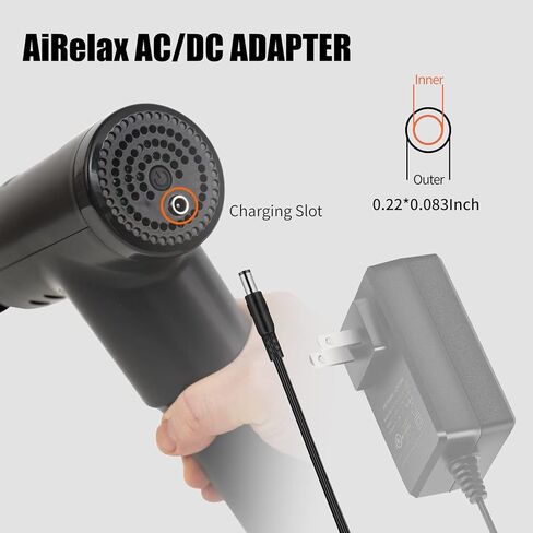 استبدال شاحن مسدس التدليك AiRelax 24 فولت ~ 25.2 فولت، شاحن طاقة محول عالمي DC/AC، سلك شحن لمسدس التدليك (لا يتناسب مع بنادق التدليك 12 فولت أو 16.8 فولت) in Kuwait