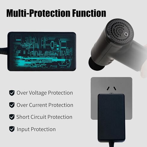 استبدال شاحن مسدس التدليك AiRelax 24 فولت ~ 25.2 فولت، شاحن طاقة محول عالمي DC/AC، سلك شحن لمسدس التدليك (لا يتناسب مع بنادق التدليك 12 فولت أو 16.8 فولت) in Kuwait