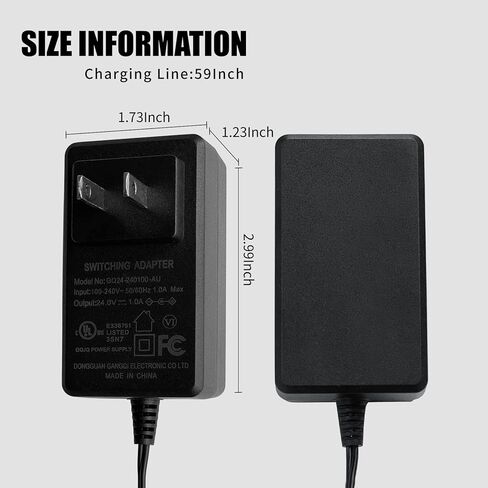 استبدال شاحن مسدس التدليك AiRelax 24 فولت ~ 25.2 فولت، شاحن طاقة محول عالمي DC/AC، سلك شحن لمسدس التدليك (لا يتناسب مع بنادق التدليك 12 فولت أو 16.8 فولت) in Kuwait