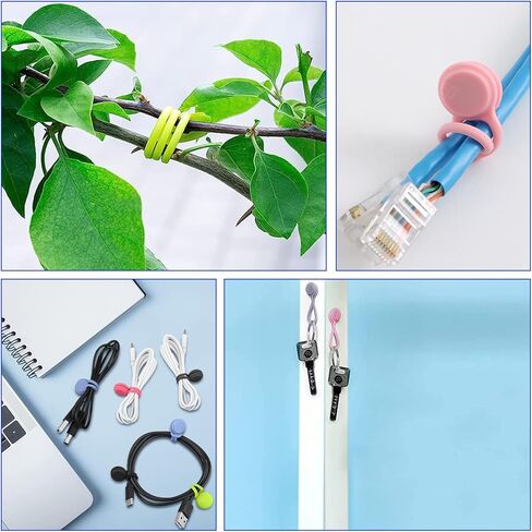 WIQUE 8 Pcs Magnetic Cable Ties,Reusable Silicone Cable Clips Cord Organizer Management Cable Cords for Organizing, Bookmark Whiteboard Fridge Magnets in Kuwait