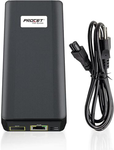 حاقن Prcoet Poe 802.3at.يوفر 30 وات PoE PD أو 100-240Vac مسافة شبكة طاقة تصل إلى 100 متر. مناسب لنقاط الوصول اللاسلكية وهواتف VoIP ومحطات إيثرنت عالية الطاقة الأخرى، PT-PSE110G-S in Saudi Arabia