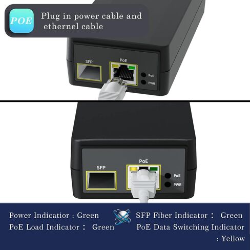 حاقن Prcoet Poe 802.3at.يوفر 30 وات PoE PD أو 100-240Vac مسافة شبكة طاقة تصل إلى 100 متر. مناسب لنقاط الوصول اللاسلكية وهواتف VoIP ومحطات إيثرنت عالية الطاقة الأخرى، PT-PSE110G-S in Saudi Arabia