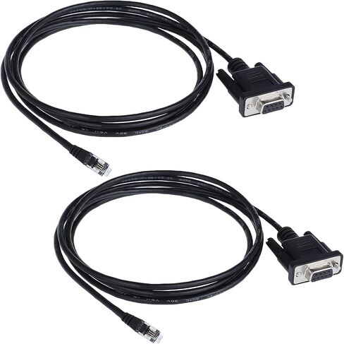 LIANSHU Nexstar RS 232 كابل واجهة الكمبيوتر (RS 232 DB9Pin أنثى إلى RJ11 4P4C) L = 6FT أسود (2 حزمة) in Kuwait