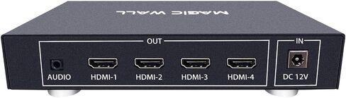 ايزدفي معالج حائط فيديو سحري ذكي بـ 4 قنوات لجدار التلفزيون 1x4 4x1 1x3 3x1 وجدار فيديو فني خاص يدعم 0~360 درجة وشاشة بكسل الى بكسل 4K (يعمل فقط مع كمبيوتر ويندوز 10/11) in Kuwait