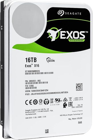 Seagate ST16000NM002G Exos X16 16TB SAS 12Gb/s 512e / 4Kn FastFormat Enterprise القرص الصلب (متجدد) in Saudi Arabia