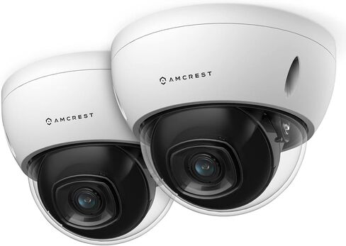 كاميرا Amcrest 2-Pack 5MP POE، كاميرا IP POE IP للتخريب في الهواء الطلق، 5 ميجابيكسل، رؤية ليلية 98 قدمًا، عدسة 2.8 مم، IP67، مقاومة IK10، MicroSD 256 جيجابايت (تباع بشكل منفصل) (IP5M-D1188EW-28MM) in Kuwait