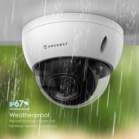 كاميرا Amcrest 2-Pack 5MP POE، كاميرا IP POE IP للتخريب في الهواء الطلق، 5 ميجابيكسل، رؤية ليلية 98 قدمًا، عدسة 2.8 مم، IP67، مقاومة IK10، MicroSD 256 جيجابايت (تباع بشكل منفصل) (IP5M-D1188EW-28MM) in Kuwait