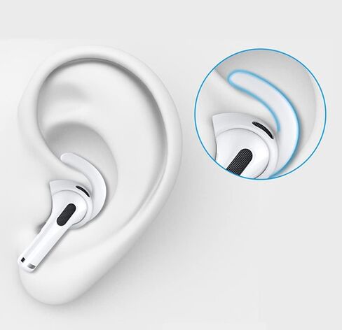 ALXCD Ear Hooks Compatible with AirPods 3 3rd Gen, 1 Pair Anti-Slip Adjustable Soft TPU Earhook, 2 Pairs Silicon Ear Tips Hook, 1 Pair Silicon Ear Hook, Compatible with AirPods 3, 1ch+1h+2s, Black in Kuwait