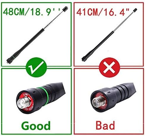 2 Pack ABBREE AR-775 18.9 Inch Retractable/Telescopic SMA-Female VHF UHF 144/430MHz Dual Band Antenna for Baofeng UV-5R UV-82 UV-9R BF-888S BF-F8HP Ham Two Way Radio in Kuwait
