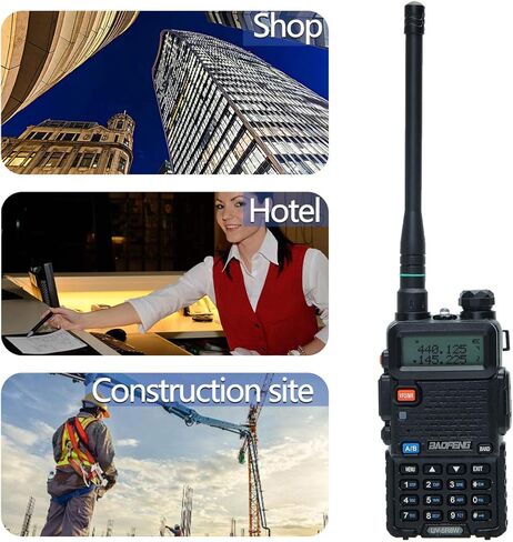 2 Pack ABBREE AR-775 18.9 Inch Retractable/Telescopic SMA-Female VHF UHF 144/430MHz Dual Band Antenna for Baofeng UV-5R UV-82 UV-9R BF-888S BF-F8HP Ham Two Way Radio in Kuwait