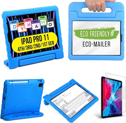 Official Cooper Dynamo for iPad Pro 11 inch Case for Kids 4th/3rd/2nd/1st Generation 2022/2021/2020/2018 | Rugged Foam, Magic Handle, Stand, with Pencil Holder, Eco-Mailer in Kuwait