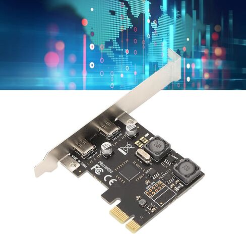 PCI E Type C Expansion Card, 2 Ports 5Gbps USB C PCI Express Controller Card with Independent Stabilizing Capacitor, Protection Protection for PC Motherboard in Saudi Arabia