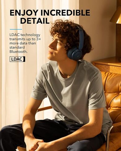 Soundcore by Anker Life Q35 Multi Mode Active Noise Cancelling Headphones, Bluetooth Headphones with LDAC for Hi Res Wireless Audio, 40H Playtime, Comfortable Fit, Clear Calls, for Home, Work(Renewed) in Saudi Arabia
