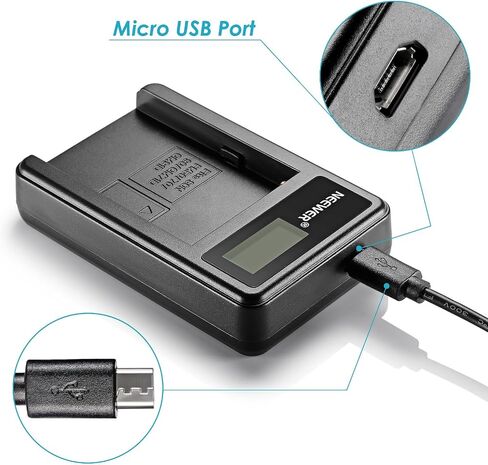 Neewer® Micro USB Battery Charger + 2-Pack 2600mAh NP-F550/570/530 Replacement Batteries for Sony HandyCams, Neewer Nanguang CN-160,CN-216,CN-126 LED Light, Polaroid On-Camera Video Lights in Saudi Arabia