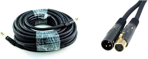 Monoprice 1/4-Inch TRS Male to 1/4-Inch TRS Male Cable - 1.5 Feet- Black, 16AWG, Gold Plated - Premier Series in Kuwait