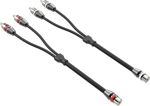1ft RCA 1 Female to 2 Male Audio Speaker Y Adapter Splitter Cable in Kuwait