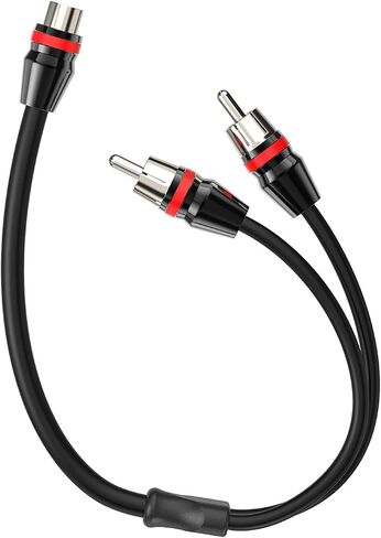 1ft RCA 1 Female to 2 Male Audio Speaker Y Adapter Splitter Cable in Kuwait