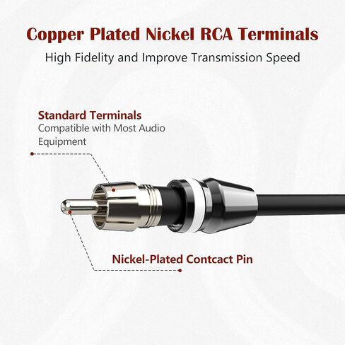 1ft RCA 1 Female to 2 Male Audio Speaker Y Adapter Splitter Cable in Kuwait