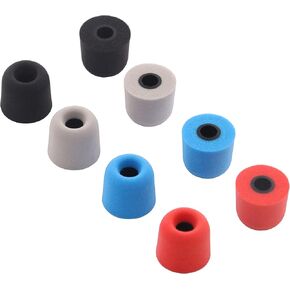 ALXCD Foam Ear Tips Compatible with 4.0mm Connect Hole, Medium Size 4 Pairs Soft Memory Foam Earbud Tips, Fit for Most in-Ear Headphones, Foam, Black Gray Red Blue in Kuwait